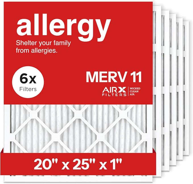 20x25x1 Air Filter by AIRx Filters MERV 11 Pleated Furnace Filter HVAC AC by AIRXFILTERSWICKEDCLEANAIR