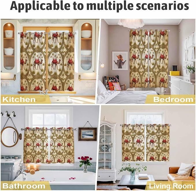 2 Panel Kitchen Cafe Curtains, Window Decor Tier Curtains - Image 6