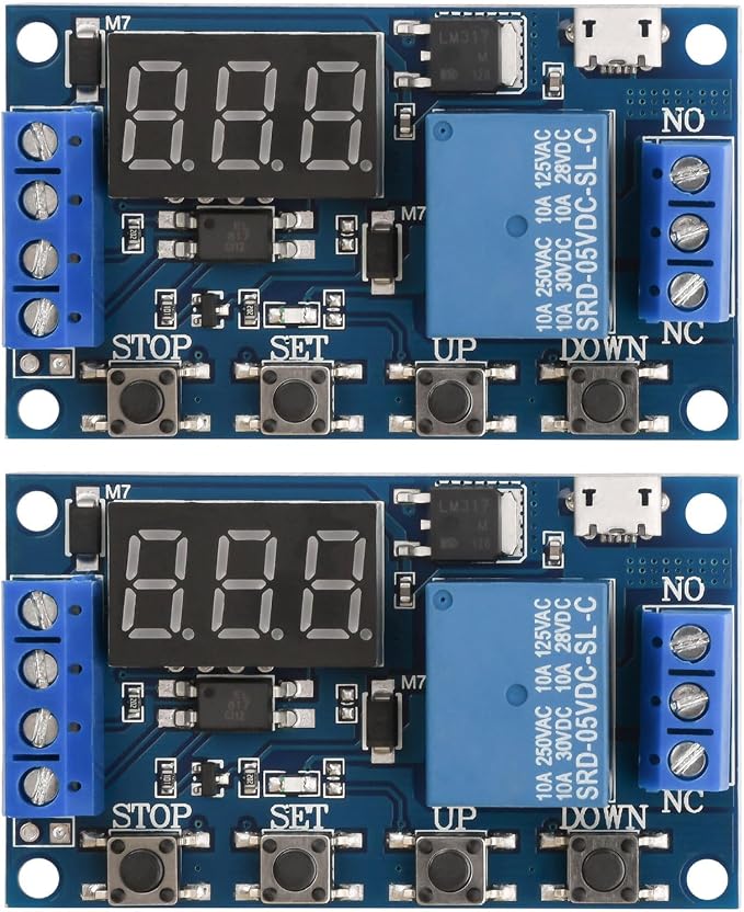 2pcs 5V Micro USB Timer Relay DC 6-30V Programmable Cycle Delay Timer Switch - Image 7