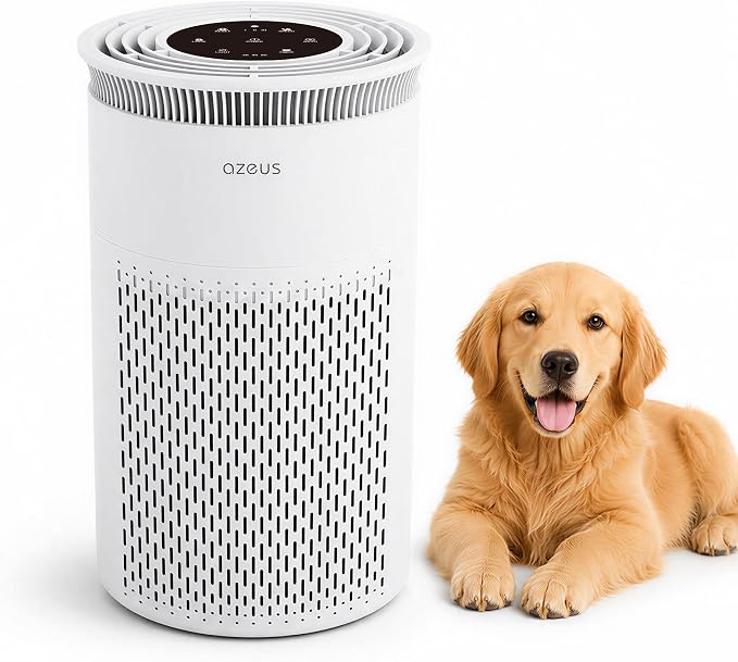 Azeus C8 True HEPA Air Purifier, 5-Stage Filtration, 360° Air Intake, by AZEUS