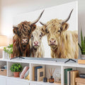 Farmhouse Highland Cows Indoor TV Cover, Elastic TV Screen Protector Watercolor by Unknown