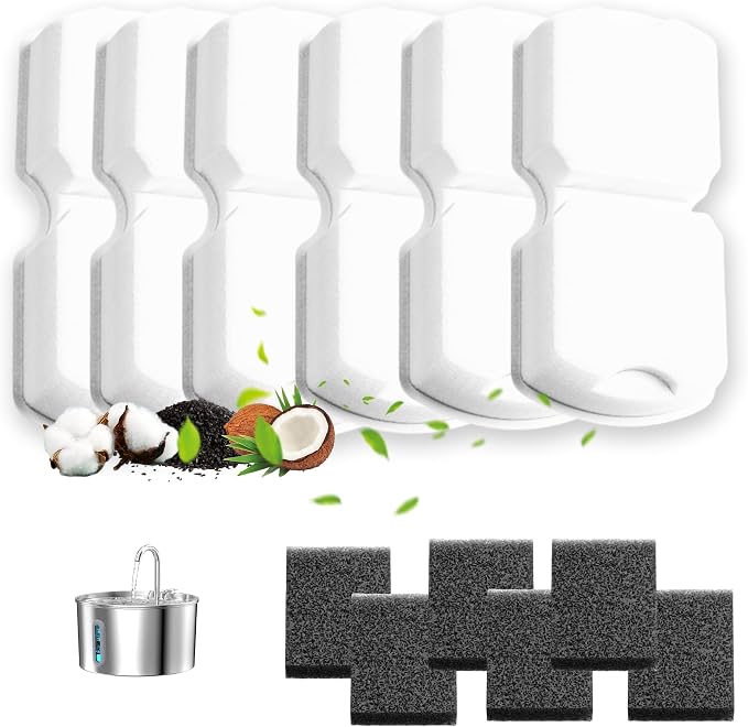 KOOGMOON Official 12 Pcs Replacement Automatic Cat Water Fountain Filters | 3 by KOOGMOON