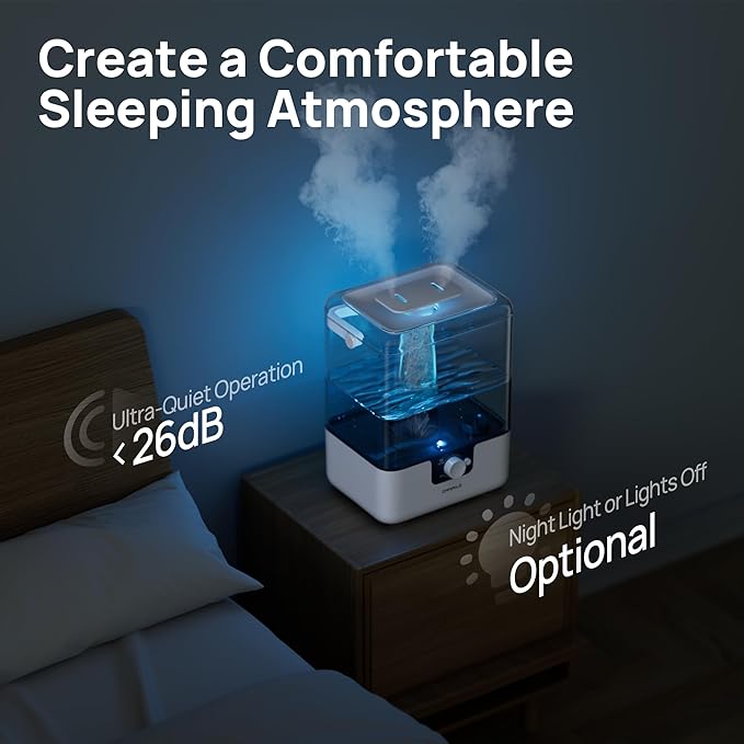 CHIVALZ 6L Humidifiers for Bedroom Large Room Home, Cool Mist Top Fill - Image 3