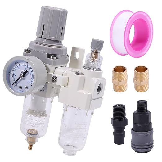 1/4inch NPT Water Oil Separator Compressed Air Filter Regulator Combo Semi-Auto by beinkmake