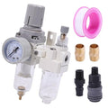 1/4inch NPT Water Oil Separator Compressed Air Filter Regulator Combo Semi-Auto by beinkmake