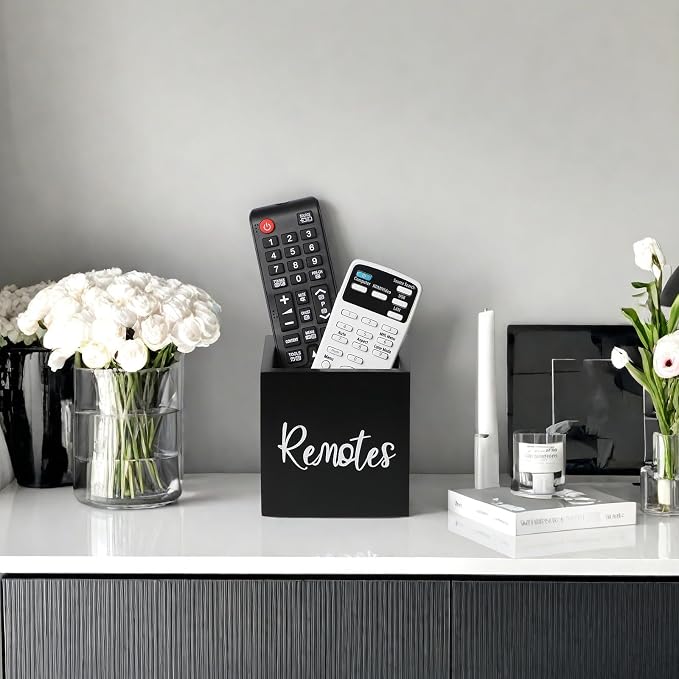 LBEMEY Wood Remote Control Holder, TV Remote Control Organizer - Image 8