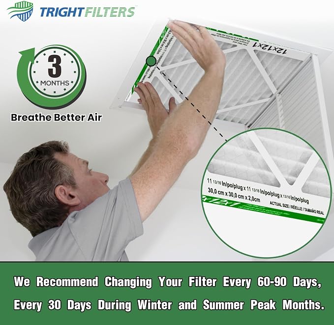 12x12x1 Air Filter 6 Pack, Durable MERV 8 Pleated Home HVAC AC Furnace Filters - Image 7
