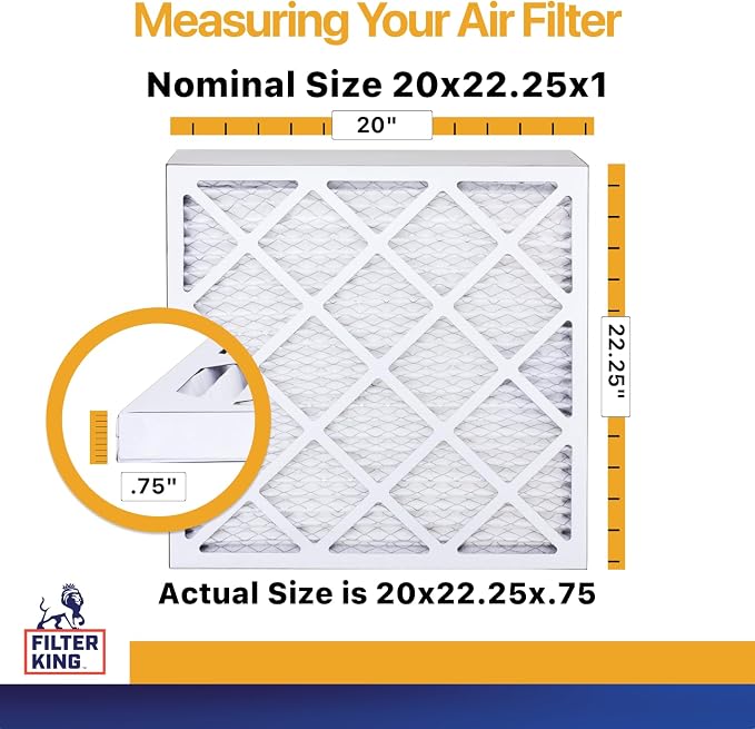 Filter King 20x22.25x1 Air Filter | 6-PACK | MERV 13 | HVAC Pleated AC Furnace - Image 2