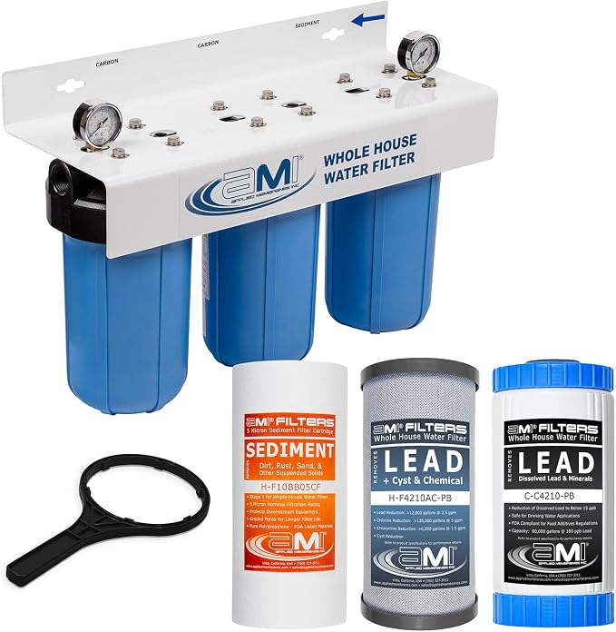 APPLIED MEMBRANES INC. 3-Stage Whole House Water Filter System | 4.5x10-Inch - Image 2