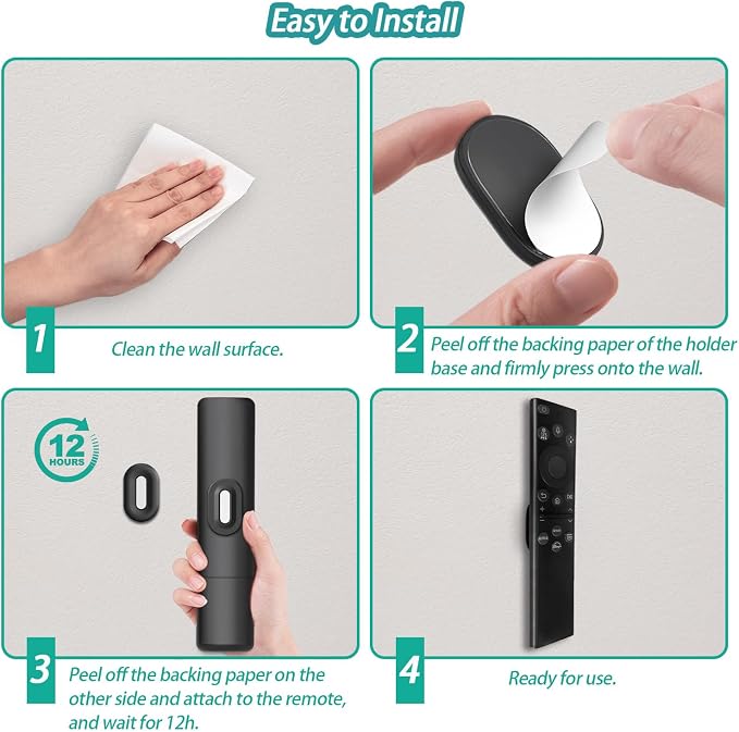 Freewindo Magnetic Remote Control Holder Wall Mount, 5 Pack TV Remote Holder - Image 5