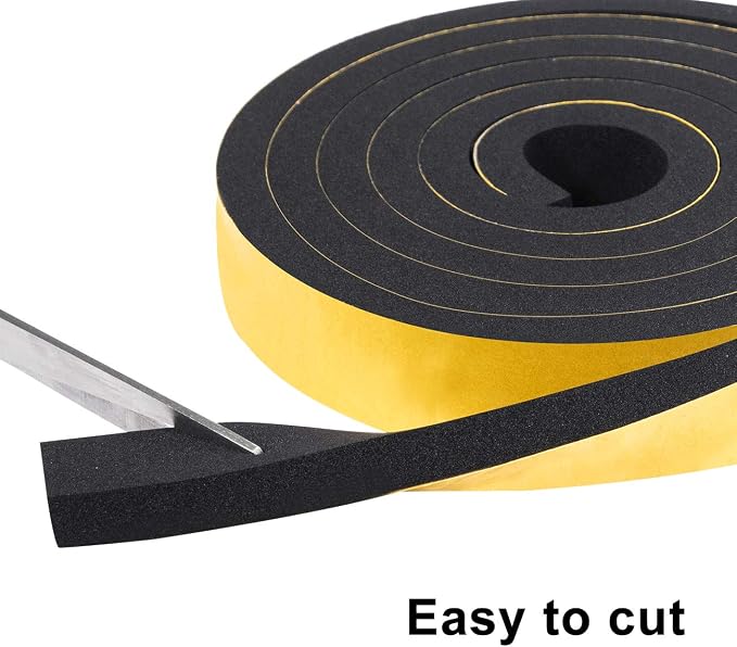 TORRAMI Adhesive Foam Tape 1 inch W X 3/8 inch T, Closed Cell Foam Weather - Image 6