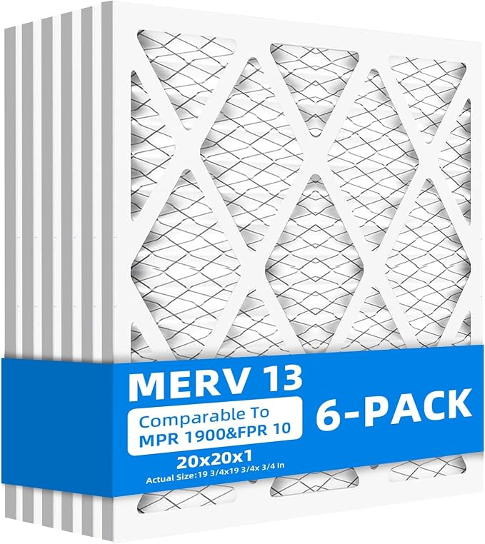 20x20x1 Furnace Air Filters, MPR 1900 & FPR 10, MERV 13 Pleated Air Filter by Chenzhit