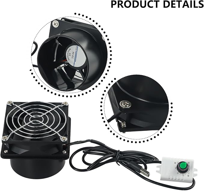Smoke Absorber Fume Extractor Fan USB Adjustable Solder Pipe Duct Exhuast Fan - Image 5