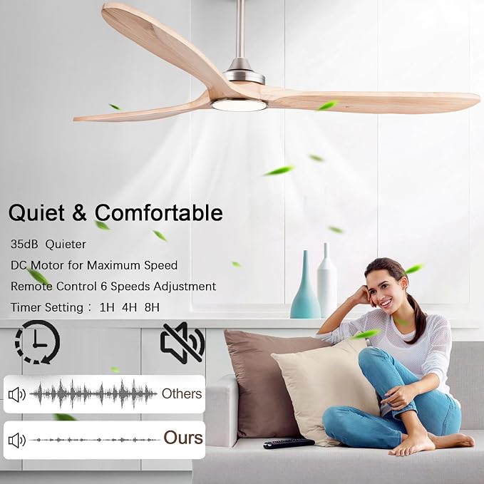 QUTWOB 42" Wood Ceiling Fans - Image 5