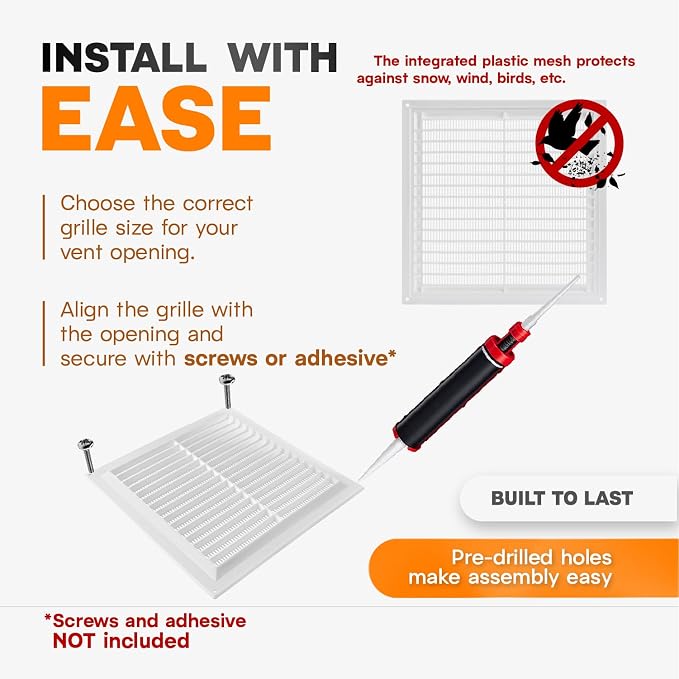 10" x 10" Inch White Vent Cover - Image 4