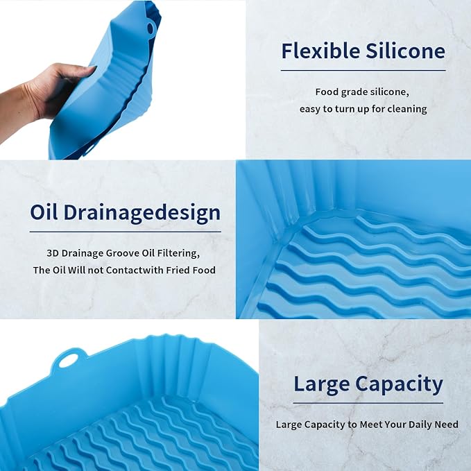 Boribim 9 Inch Large Air Fryer Silicone Liners - Image 6