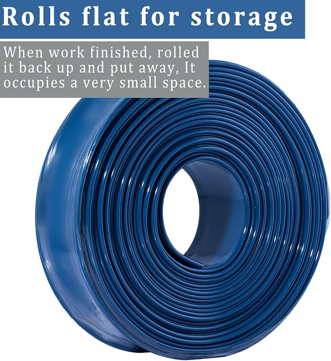 Pool Backwash Hose 2 inch × 25 ft Thicken Blue Water Discharge Pipe Lay Flat - Image 6