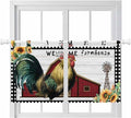 Farmhouse Rooster Kitchen Curtains 24 Inch Length, Small Window Curtains Tab Top by Unknown