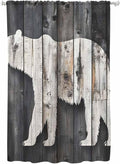 Sheer Curtains 72 Inches Long, Farmhouse Country Vintage Wood Grain Privacy by Unknown