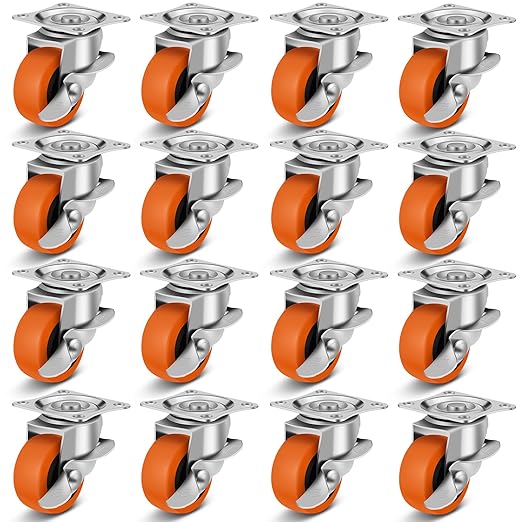 2" Caster Wheels, Casters Set of 16, Heavy Duty Caster by BOSGEOT