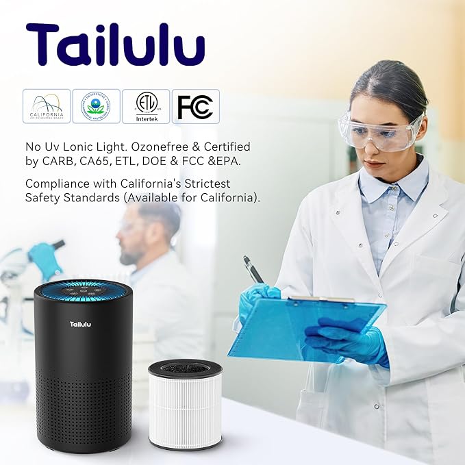 Air Purifiers for Bedroom Home, Tailulu H14 True HEPA Air Purifier Filter - Image 3