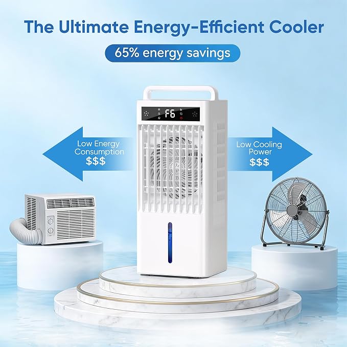 Portable Air Conditioners Fan, Windowless Evaporative Air Cooler 2 Modes & 6 - Image 3