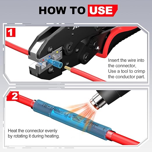 AIRIC Heat Shrink Butt Connectors 12-10 AWG, Insulated Marine Grade Connector - Image 5