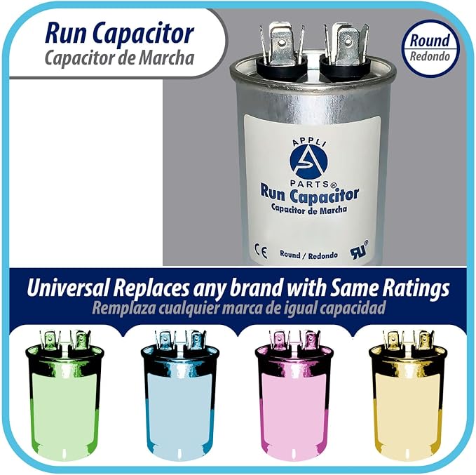 Appli Parts Run Capacitor for ac 50 Mfd uF 370 VAC or 450 VAC CBB65 Round - Image 7