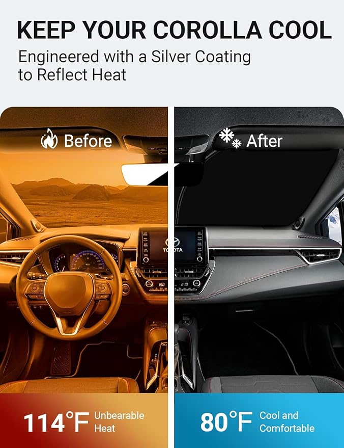 Proadsy 2026 Upgrade Front Windshield Sunshade Foldable Sun Shade Protector - Image 3