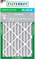 Filterbuy 16x25x4 Air Filter MERV 8 Essential Dust & Allergy Defense, by Filterbuy