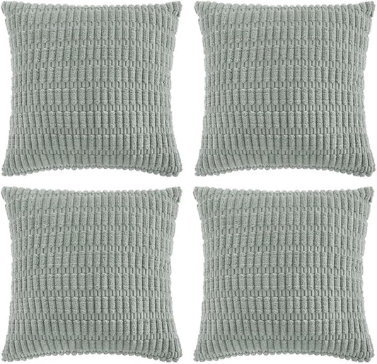 Fancy Homi 4 Packs Decorative Throw Pillow Covers for Living Room Couch Bed, Modern Farmhouse Boho Home Decor, Accent Cushion Case (12 x 12 Inch, Grey Blue)
