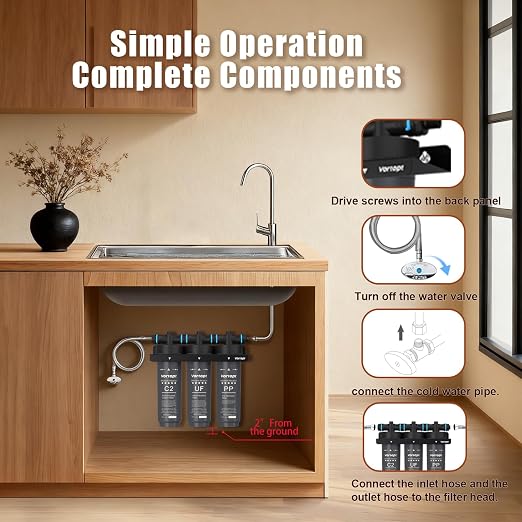 Vortopt Under Sink Water Filter, NSF Certificated Under Sink Water Filtration - Image 5