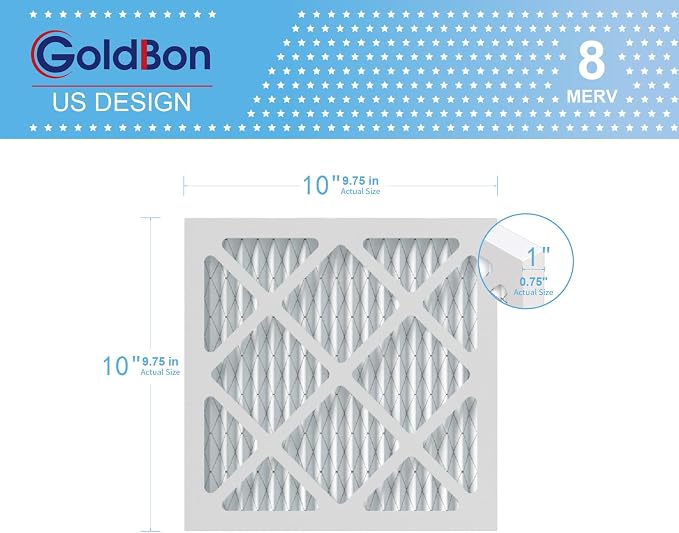 10x10x1 Air Filter 4 Pack MERV 8 MPR 700 FPR 5- GoldBon AC Filter USA Design- - Image 5