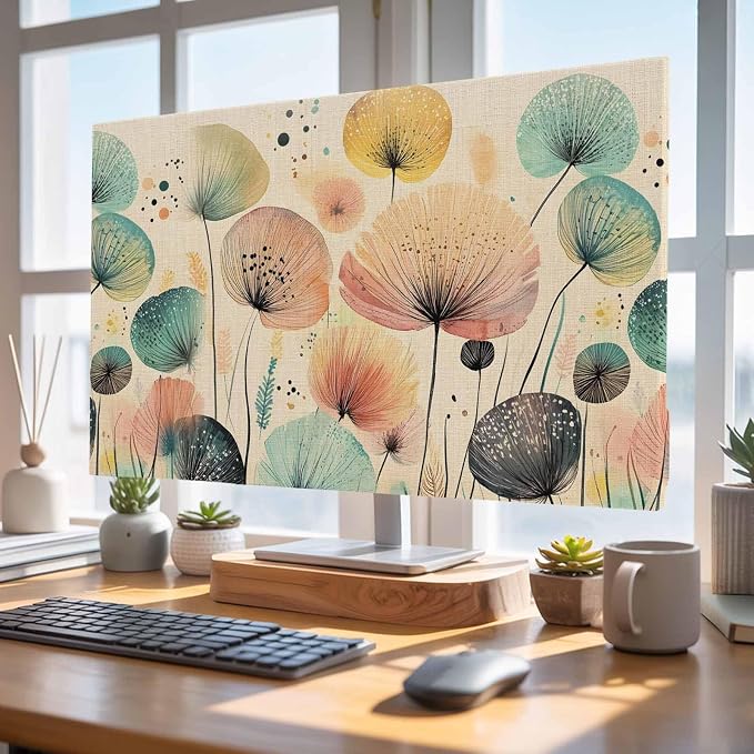 Colorful Dandelion Abstract Flower Indoor TV Cover, Elastic TV Screen Protector - Image 4