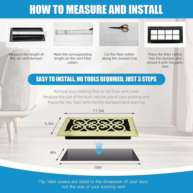 4x10 Inch Floor Register Vents - Image 6
