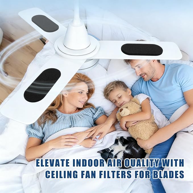 10 Pack Fan Filters for Ceiling Fan Blades, Pet Fresh Fan Blade Air Purifier - Image 7