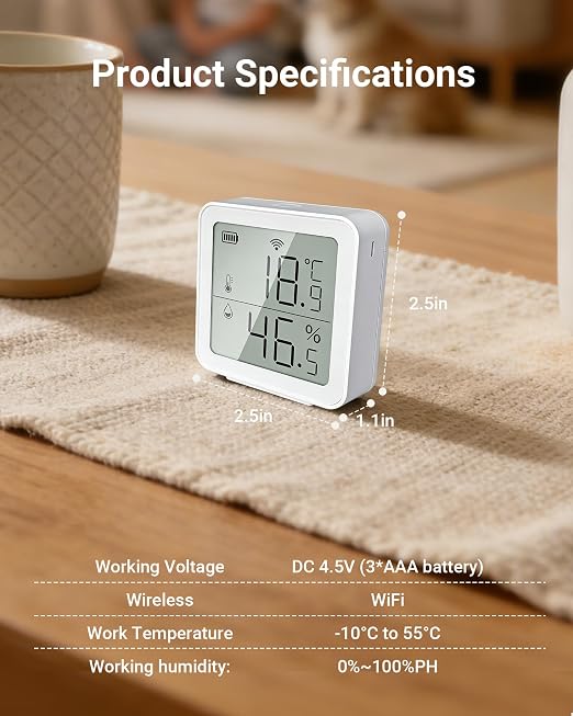 Smart WiFi Thermometer Hygrometer, Indoor Temp Humidity Monitor - Image 8