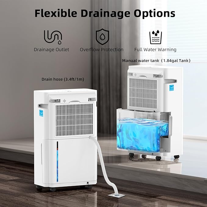 KeepGlad 5, 000 Sq.Ft 2025 Energy Star Max 80 Pint/Day Dehumidifier - Image 5