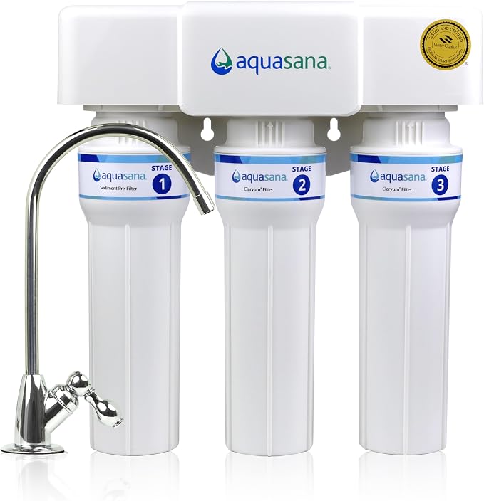 Aquasana Under Sink Water Filter | 3-Stage Max Flow Filtration | Certified to by Aquasana