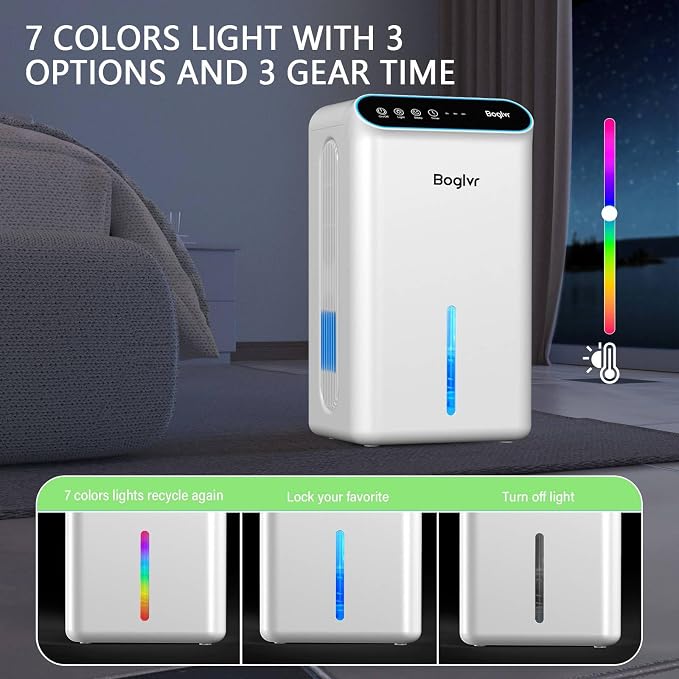 Dehumidifier for Home up to 1000 sq.ft, 98oz Small Quiet Dehumidifier - Image 5