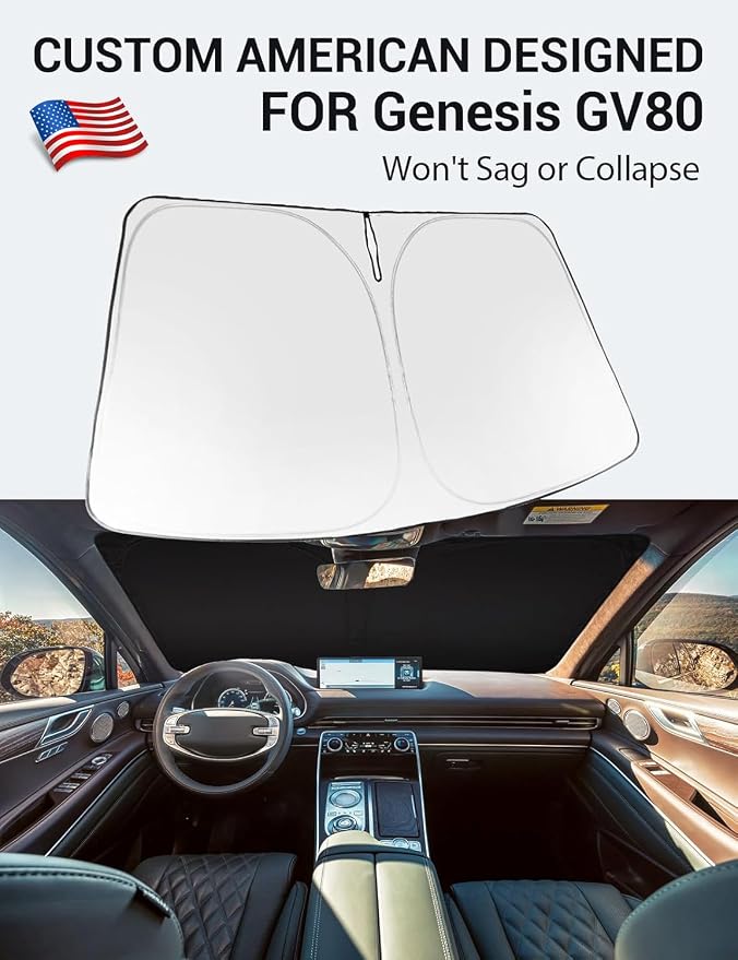 Proadsy Windshield Sun Shade Custom Fit 2021-2023 2024 2025 2026 Genesis GV80 - Image 2