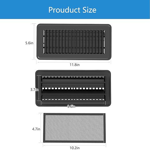 Hon&Guan 8 Pack Strong Magnetic Vent Covers, 4x10 PVC Mesh Floor Register - Image 5