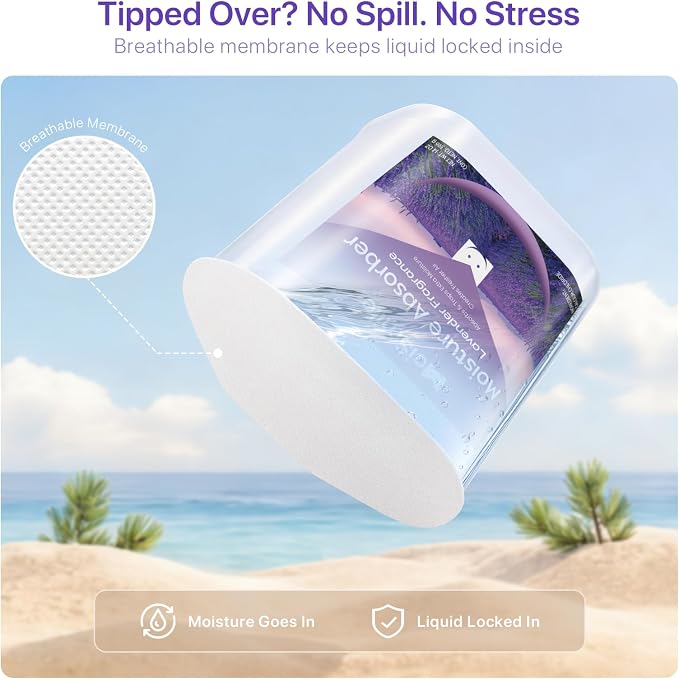Large Moisture Absorber Buckets, 14 oz Each, Lavender Scent, 3 Pack | 14 oz Net - Image 6
