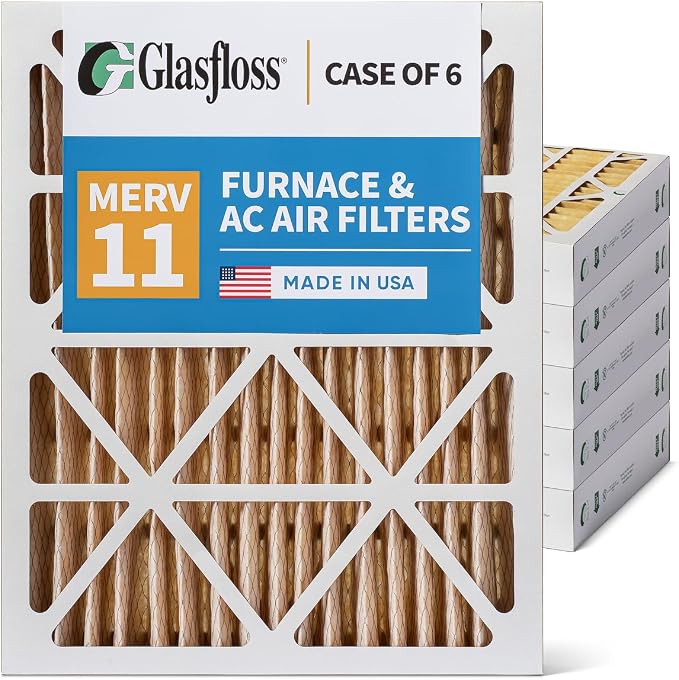 20x25x4 MERV 11 AC & Furnace 4" Depth Air Filters. Case of 6. Actual Size: - Image 2