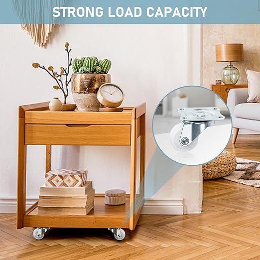 1" Low Profile Caster Wheels Set of 4, No Noise Casters - Image 6