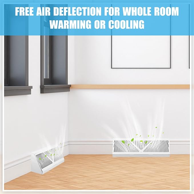 Yaocom 4 Pcs Baseboard Register Vent 15 Inch Duct Opening Size Baseboard Vent - Image 5