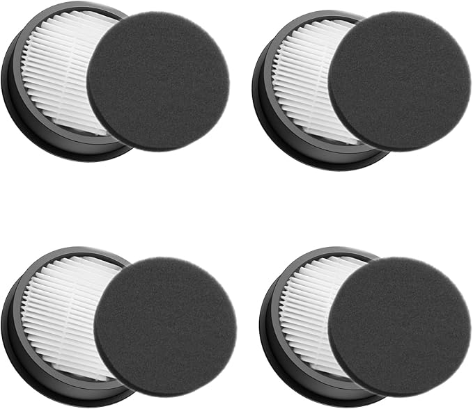 4 Sets VAC01 VAC02 Replacement Filters 4 Main Filter + 4 Sponage Compatible by RANETLIO