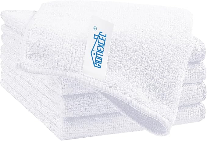 HOMEXCEL White Cleaning Rags 5 Pack, Highly Absorbent Microfiber Cleaning Cloth by HOMEXCEL