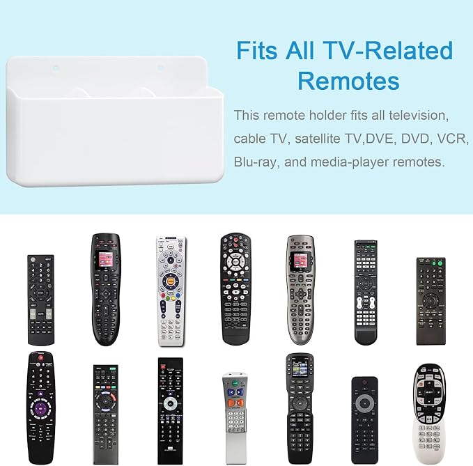 3 Slot Adjustable Remote Holder Wall Mount, TV Controller Holder Hollow Bottom - Image 5