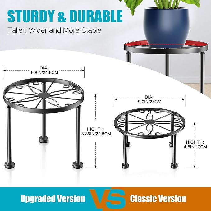 Garden Gifts Plant Lovers Gifts Black Metal Plant Stand - Image 3